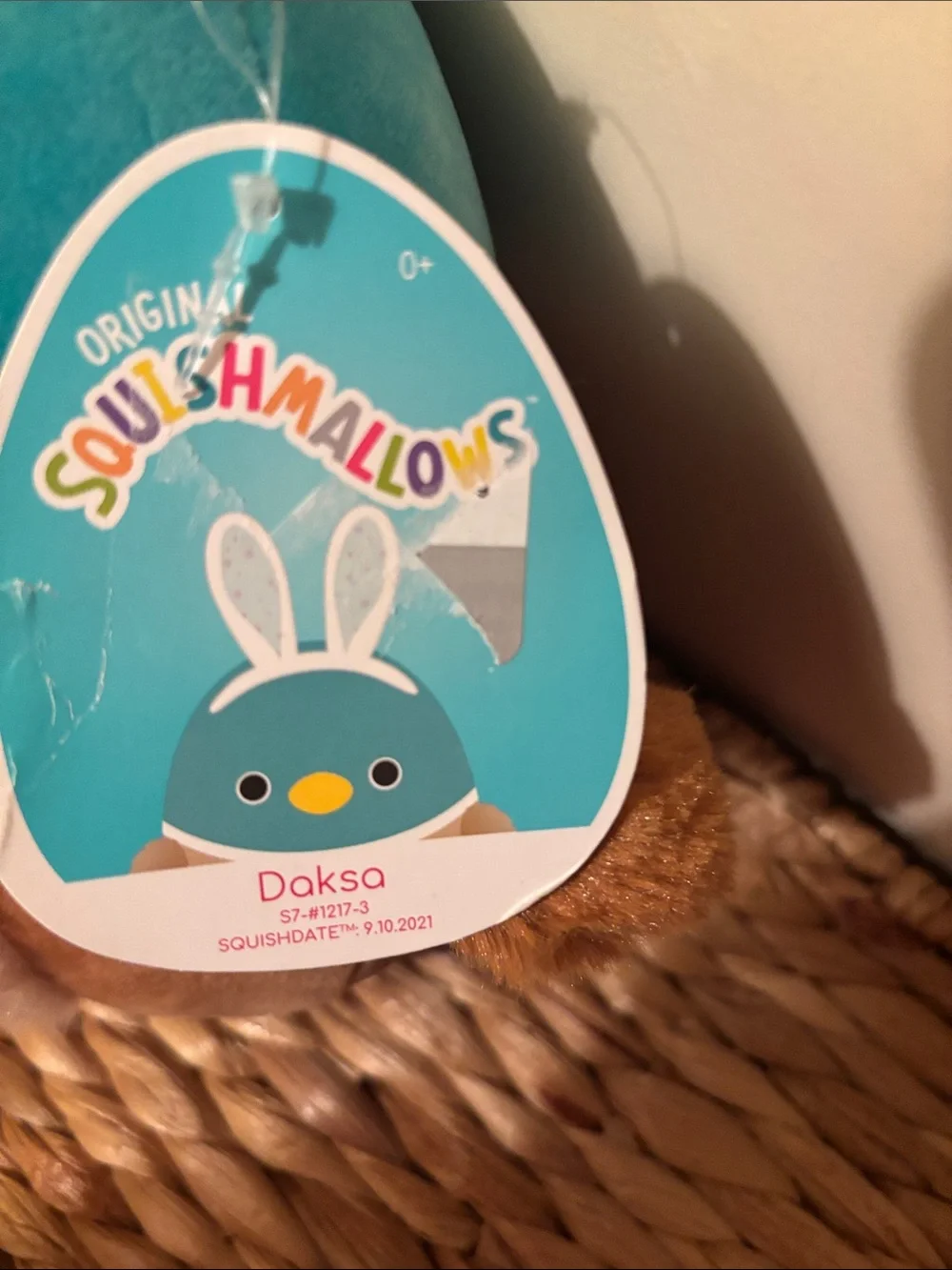 Squishmallows Teal and Brown Bunny-Eared Plush Small Pet Toy”Daksa”